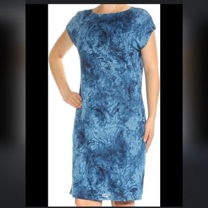 Lauren Ralph Lauren Women's Jersey Shift Dress-M-M Blue Multi